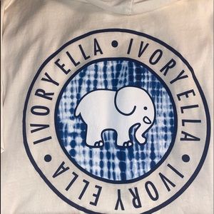 Cream + Blue lightweight Ivory Ella hoodie